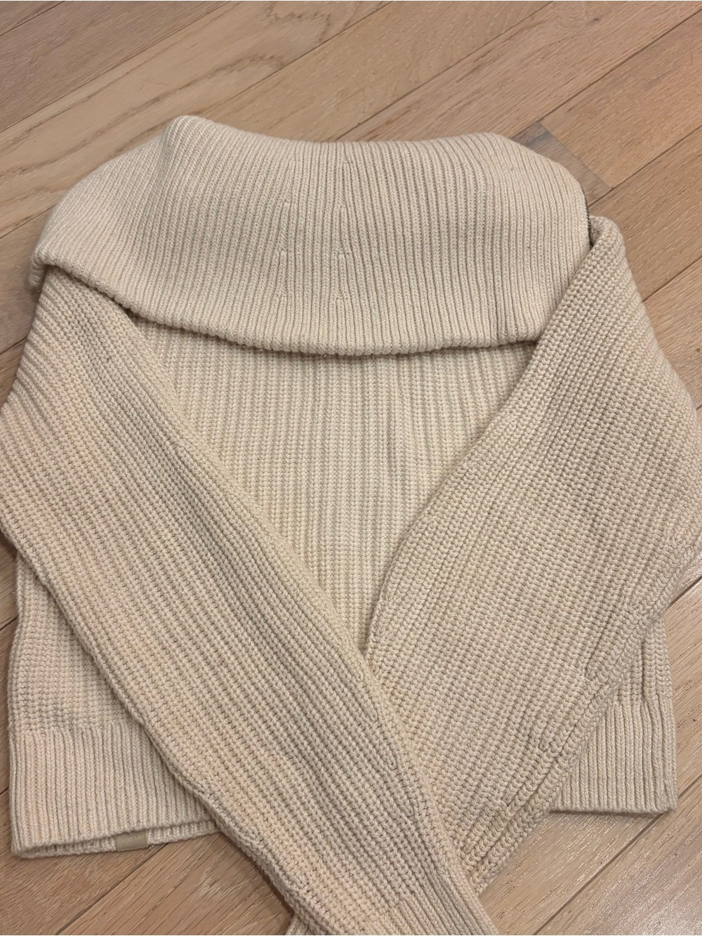 Everlane Cream Ribbed Zip-Up Sweater - Picture 5 of 6